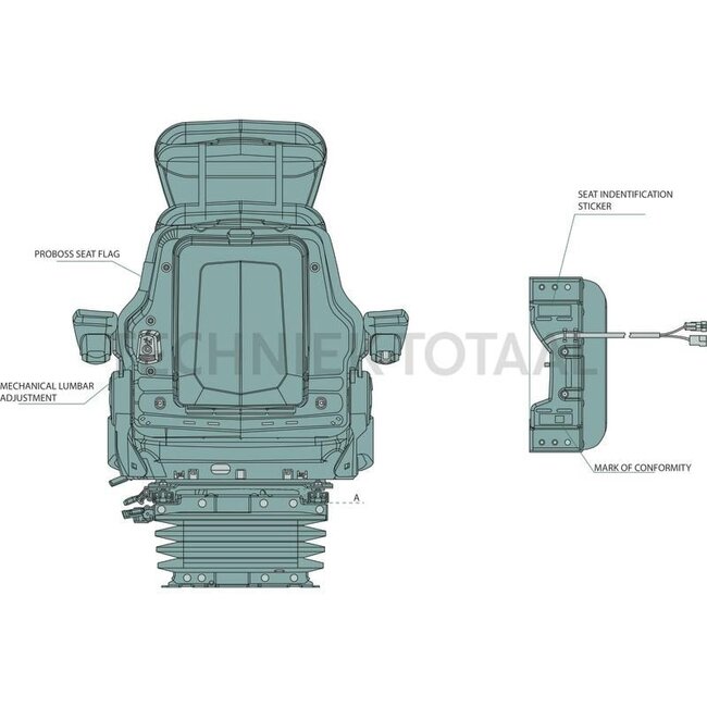 PROBOSS PROBOSS AS3510 - 11097442, AS3510 | Ophanging: luchtgeveerd | Bekledingstype: Stof | Zittingcontactschakelaar: Optioneel | Spoormaat: 260 mm | Zittingbreedte: 510 mm | Joystickconsole: Optioneel | Horizontale vering in de dwarsrichting: nee | Gordelsystee