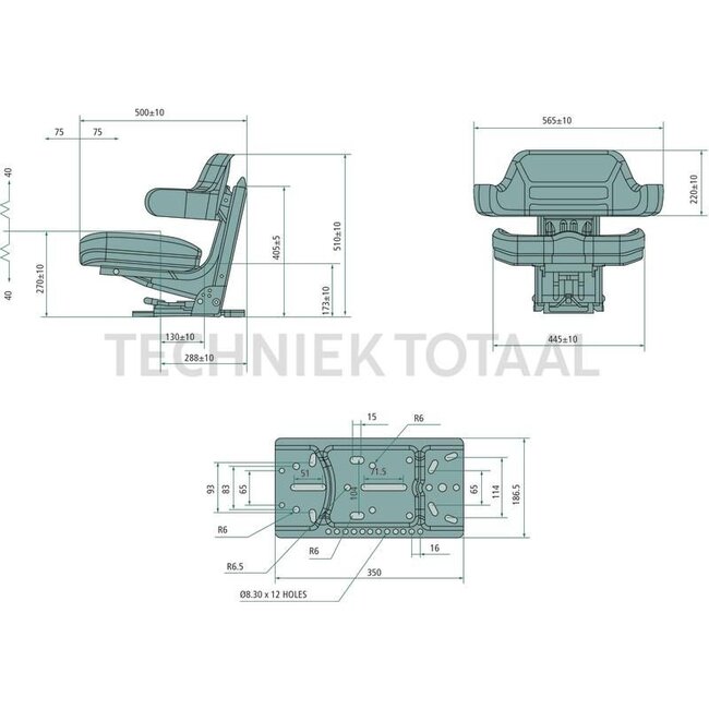 GRANIT Zitting - 12140662 | Kleur: zwart | Breedte: 565 mm | Hoogte: 510 mm | Lengte: 500 mm | Technische gegevens: • Metalen constructie van de rugleuning (rugleuning rondom) – kunststof constructie van het zitvlak |  • Kunststof constructie/corrosiebestendig |