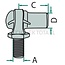 GRANIT Angle joint - A (mm): M10. D (mm): M10. C (mm): 35. B (mm): 20. E (mm): 16. F (mm): 16