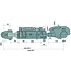Hydraulic top link cat. 3, 625 - 831 mm, stroke 206 mm, 11 ton