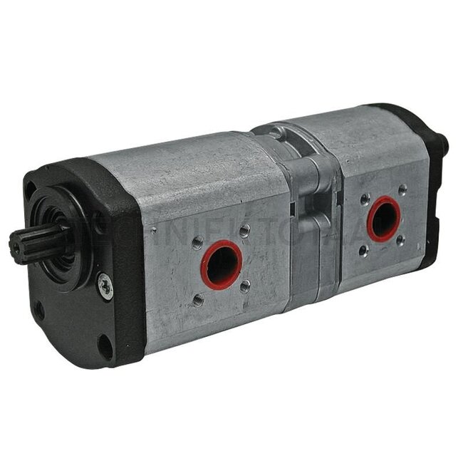 Bosch/Rexroth Double pump Anticlockwise - 2560510765337, 0510765337, 0510765336, 1179086 | Output volume: 22,5 + 16 cc/rev | Drive shaft: Splined shaft B 17 x 14 Z9 | Direction of rotation: Anticlockwise | Line connection suction side: Ø 40mm, 4-Loch, M6 | Line connect