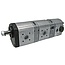 Bosch/Rexroth Dreifachpumpe linksdrehend - 256R918C02080, G117941010011, G117941010010 | Fördervolumen: 16 + 14 + 8 cm³/U | Antriebswelle: Kegel 1:5, Ø 17 x 17 | Drehrichtung: links | Leitungsanschlüsse Saugseite: Ø 40mm, 4-Loch, M6 | Leitungsanschlüsse Druckseite: Ø 3