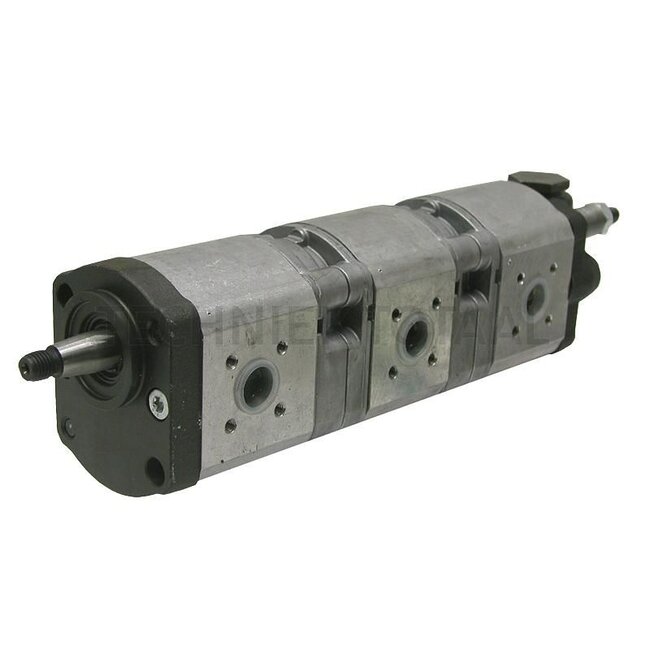 Bosch/Rexroth Drievoudige hydrauliekpomp linksdraaiend - 2560510665396, G395940010011, 510665396, 0510665396 | OEM-uitvoering: 016861011020 | Aandrijfas: Conus: 1:5, Ø: 17 x 17 | Draairichting: links | Slagvolume: 16 + 11 + 14 cm³/omw. | Aansluiting zuigzijde: Ø 40mm,