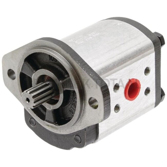 GRANIT Hydraulikpumpe - 25912121, AL200179 | Fördervolumen: 22,9 cm³/U | Antriebswelle: Zahnwelle, 11 Zähne | Drehrichtung: rechts | Leitungsanschlüsse Saugseite: Ø 55mm, 4-Loch, M8 | Leitungsanschlüsse Druckseite: SAE 47,6x22,2 | Einpassung Ø: 82,55 mm