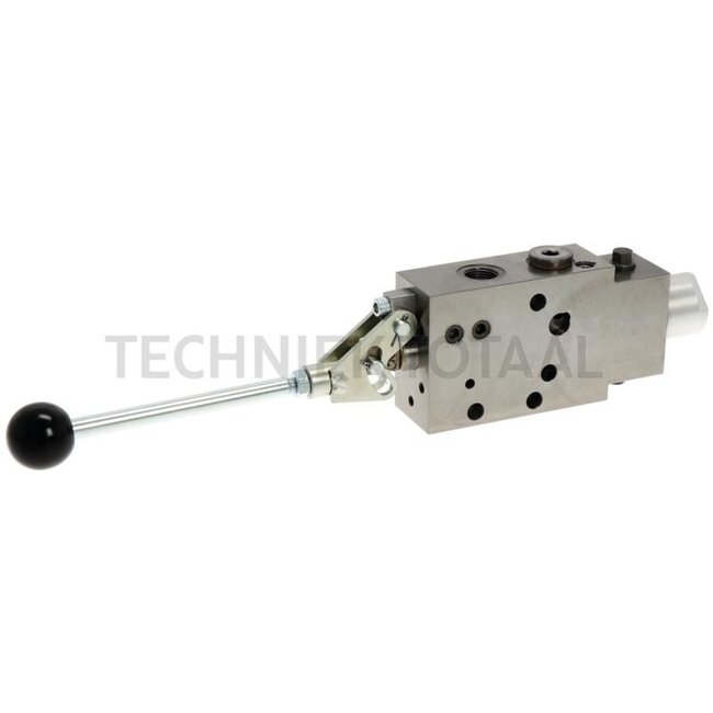 GRANIT stuurventiel naar keuze ew/dw omschakelbaar, met zweefstand blokkering en hendel - 85219082, 0523602012, 0523602026, 19082 | Technische gegevens: Maximale werkdruk: 220 bar, Nominale doorstroom: maximaal 40 l/min., Maximale retourdruk 50 bar, Aanhaalmomen