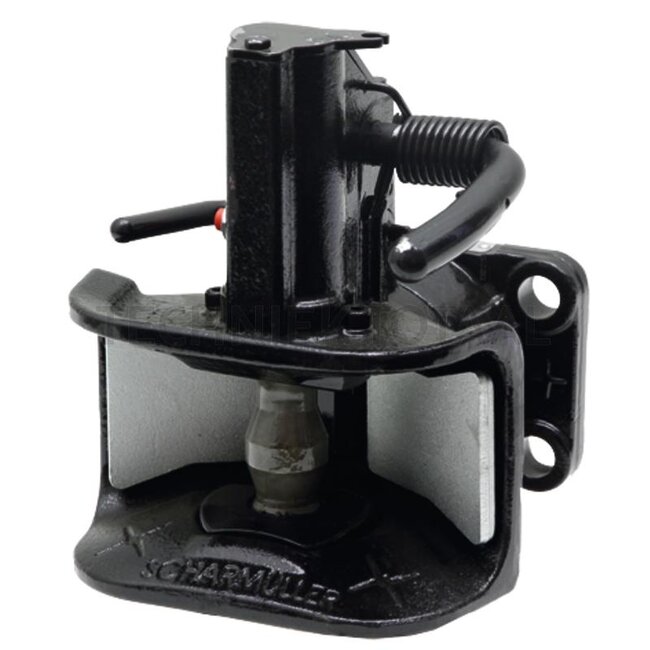 Scharmüller Flange hitch A11 - 77705141302, 5.1413.02-A02, 05.1413.02-A02 | Lock: Automatic bolt | Connecting pin: 38 mm | Hole pattern: 140 x 80 mm | Hole: M20 mm | Load capacity: 2500 kg | D-value: 82,4 kN | Colour: Black | No. of holes: 4 | Hole Ø: 21 mm | Thread: