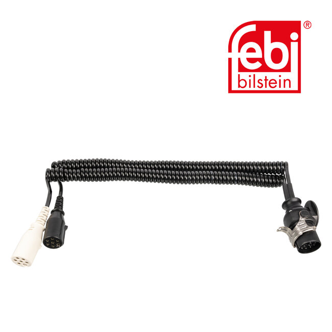 Adapterkabel voor elektrische spiraal, met kunststof stekker, 15 naar 2 x 7-polig, 24V - 171801 | Aansluitschema: 3 | Aansluittechniek: 15 to 2x7 | DIN - ISO: 1185 + 3731 | DIN - ISO: 12098 | Max. uittreklengte over alles: 4,5 m | Aantal aansluitingen: 15