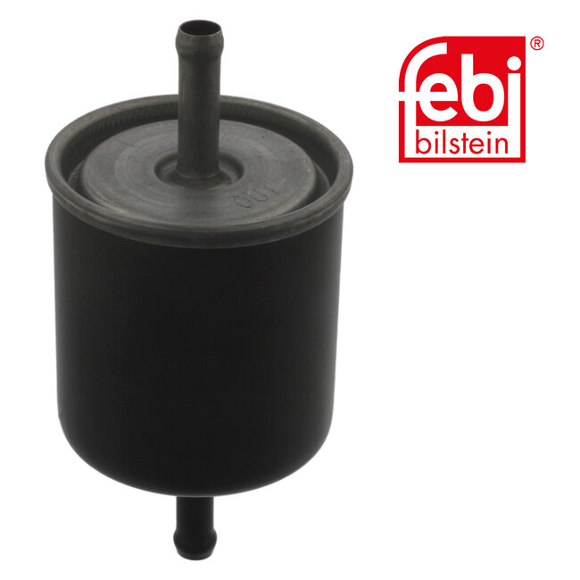 FEBI Bilstein Brandstoffilter - John Deere - 34043, AE29052, GG42031259 | Behuizingsmateriaal: metaal | Buitendiameter: 62 mm | Diameter buis: 8 mm | Filter type: leidingfilter | Lengte: 117,5 mm