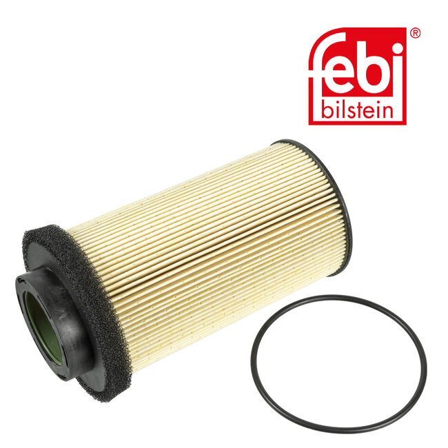FEBI Bilstein Brandstoffilter met afdichtring - Claas - 24663, 687090, 24663 | Binnendiameter: 45,5 mm | Buitendiameter: 107 mm | Filter type: filter insert | Hoogte: 204 mm