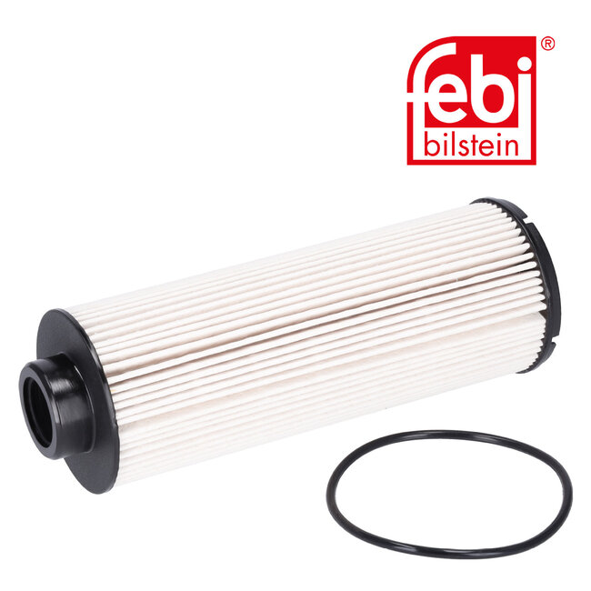 FEBI Bilstein Brandstoffilter met afdichtring - Liebherr - 35371, 10012449 | Binnendiameter: 27 mm | Binnendraad: M30 x 2 | Buitendiameter: 73 mm | Filter type: filter insert | Hoogte: 230 mm