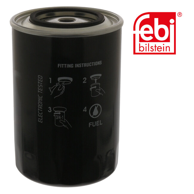 FEBI Bilstein Brandstoffilter - Case IH - 40299, 2995711 | Binnendraad: M16 x 1,5 | Buitendiameter: 108 mm | Buitendiameter: 111 mm | Filter type: opschroeffilter | Hoogte: 169 mm