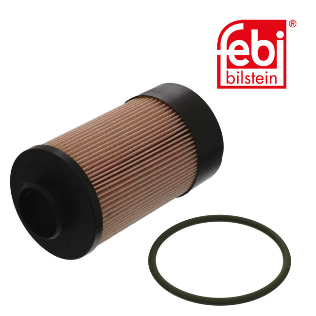 FEBI Bilstein Brandstoffilter met afdichtring - Case IH - 45734, 500055340, 504170771, 504182148 | Binnendiameter: 40 mm | Buitendiameter: 82 mm | Filter type: filter insert | Hoogte: 151 mm