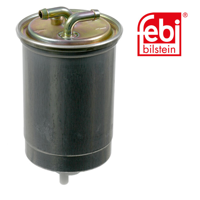 FEBI Bilstein Brandstoffilter - BOMAG, Kubota - 21597, 5821208, RG108-23410 | Buitendiameter: 80 mm | Diameter buis: 8 mm | Filter type: leidingfilter | Filter type: met wateraftapkraan | Hoogte: 167 mm | Materiaal: papier