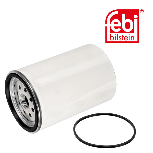 FEBI Bilstein Brandstoffilter met afdichtringen - Claas, Deutz-Fahr, Fendt, John Deere - 106010, 13022790, 4291642, AT365870, F339202060120, F842201060010 | Binnendraad: 1" - 14 UNF | Buitendiameter: 107 mm | Filter type: opschroeffilter | Hoogte: 160 mm | Voor voertui