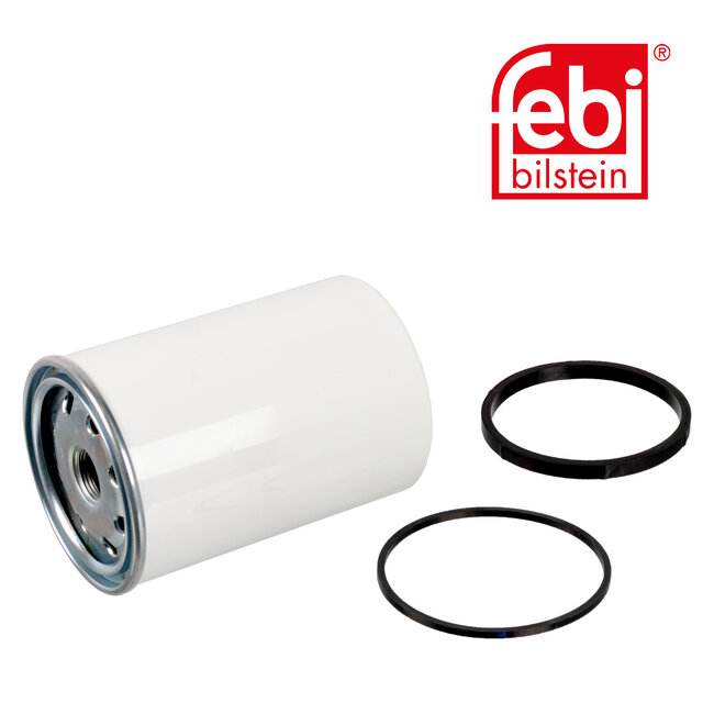 FEBI Bilstein Brandstoffilter met afdichtringen - Case IH - 170004, 504272431 | Binnendraad: 1" - 14 UNF | Buitendiameter: 111 mm | Filter type: opschroeffilter | Hoogte: 161 mm