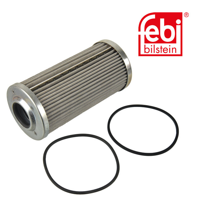 FEBI Bilstein Hydraulische filter voor servo stuurinrichting - Case IH, Claas, New Holland - 175379, 13002570, 1328276C1, 1328276C2, 3139076R92 | Binnendiameter: 23,5 mm | Buitendiameter: 56 mm | Filter type: filter insert | Hoogte: 118 mm