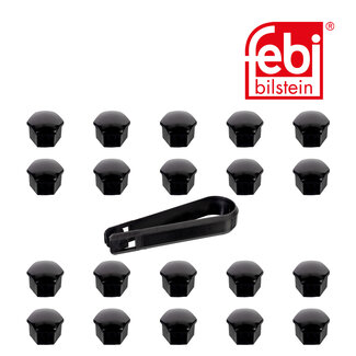 FEBI Bilstein Set wielboutkapjes inclusief (de-)montageclip (removal tool)