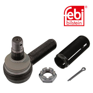 FEBI Bilstein Tie Rod / Drag Link End with threaded sleeve, castle nut and cotter pin - Liebherr