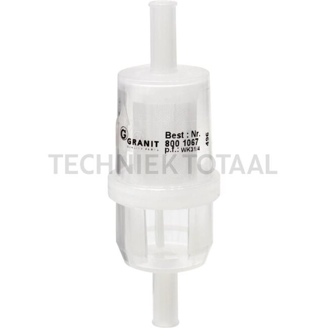 GRANIT Fuel filter - 8001067, FF0570500, WK31/4(10), FF-0014, RT7, RT 7, WK 31/4 (10), 6687016, 5411657863, 076.130.0260, 0522524, 0141603 | C: 30 mm | D: 37 mm | F: 8 mm | G: 8 mm | H: 104 mm | Connection: 2x straight, 8 mm | MANN no.: WK31/4 | Version: To fit