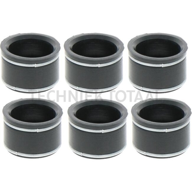 GRANIT Valve stem seal set (set = 6 pcs.) - 38002097, 3218399R91, 89.087, 089.087, 70-24276-00 | Outer Ø: 13,1 mm | Inner Ø: 9,3 mm | Material: ACM (polyacrylic rubber) | Thickness: 12 mm