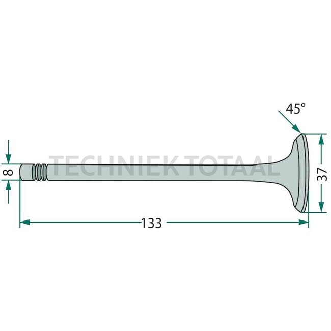GRANIT Exhaust valve new version, 3 rings - 38004051, 04231804, 04153697, 04159139, 02137300, 02108102, F149200210200 | Engine types: F2L912, F3L912, F4L912, F6L912, F4L913, F6L913, BF6L913