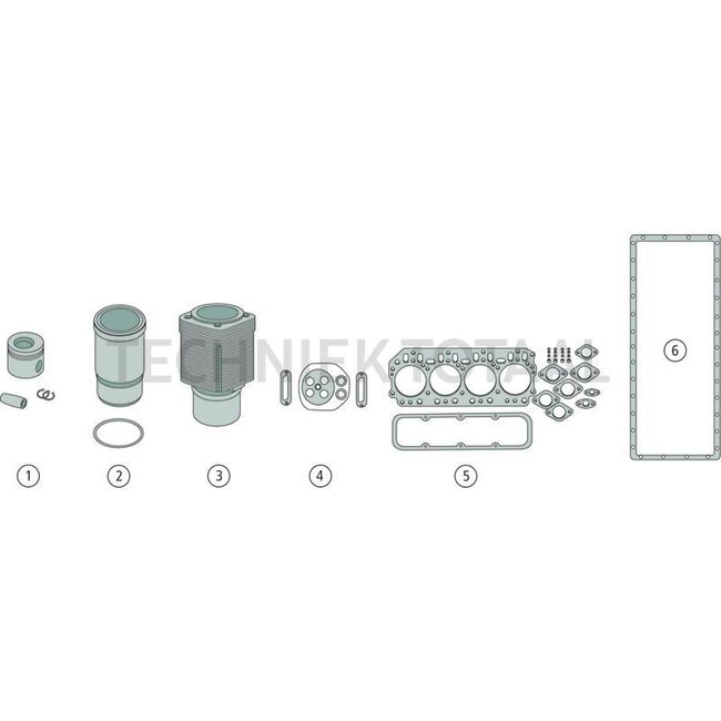 GRANIT Motorreparatieset Zonder lagers - 38004625 | Set bestaat uit: 1, 3, 4, 6 | 38004046, 38004071, 38004237, 38004282