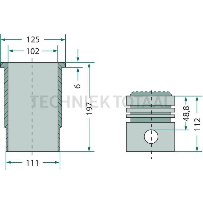 GRANIT Piston set complete 3 rings, Ø 102 mm, gudgeon pin Ø 34.94 x 84 mm, combustion chamber Ø 54 mm, combustion chamber depth 21.5 mm - 38012057, AR90550 | Dimensions: 3 rings, Ø 102 mm, Gudgeon pin Ø 34.94 x 84 mm, Combustion chamber Ø 54 mm, Combustion chamb