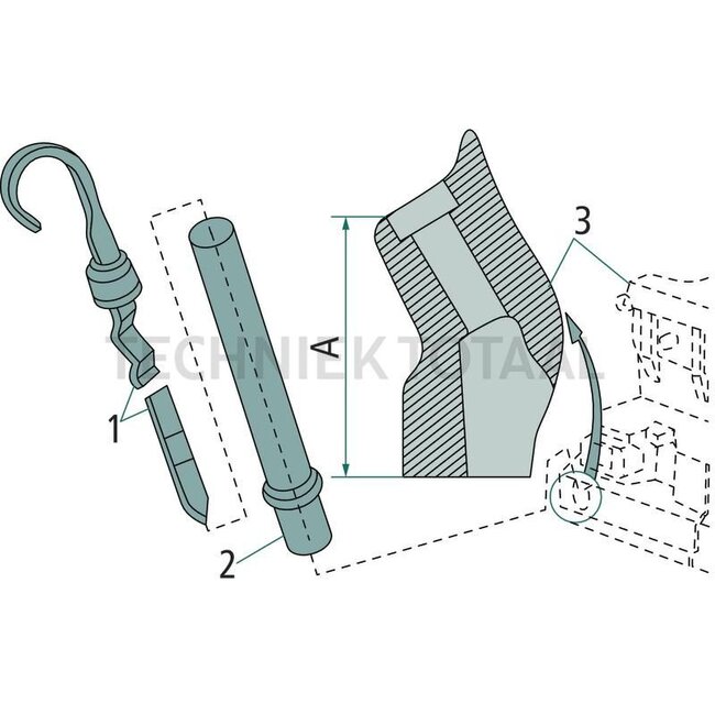 GRANIT Oliepeilstok voor motor - 38012752, RE502740 | Lengte: 267 mm | A: 67,5 mm