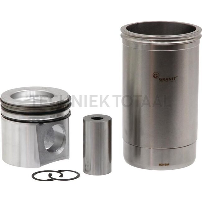 GRANIT Kolbensatz 3 Ringe, 2,32 mm (Trapezring) / 2,36 mm / 3,45 mm, Ø 116 mm, Bolzen-Ø 47,62 mm, Brennraumtiefe 16,2 mm - 38012916, RE508156, TRE508156, RE62791, 57189, RG28654