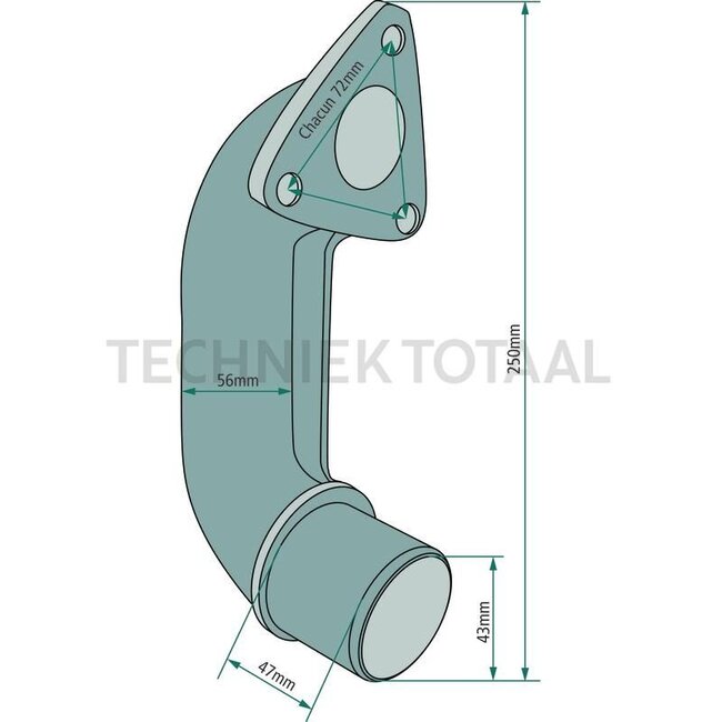 GRANIT Exhaust manifold exhaust outer-Ø 54 mm Landini 6500-8860, Blizzard 65, 75 | E3300940M1
