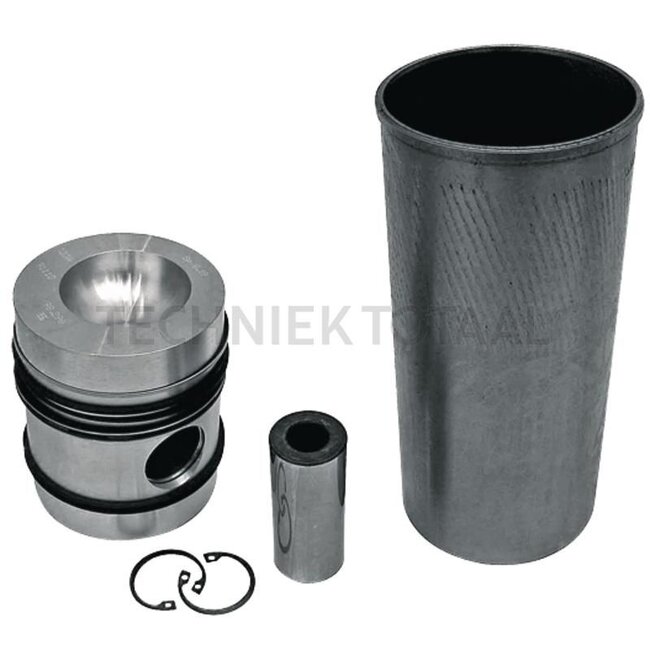 GRANIT Zuiger en cilinderset 4 veren, Ø: 98,48 mm, pistonpen Ø: 34,93 x 84,0 mm, verbrandingskamer Ø: 61 mm, verbrandingskamerdiepte 20,5 mm, droge cilinderbus - 38015101, 82878 + 41158041 + 31358394, 87-107200-00 | Afmetingen: 4 veren, Ø: 98,48 mm, pistonpen Ø:
