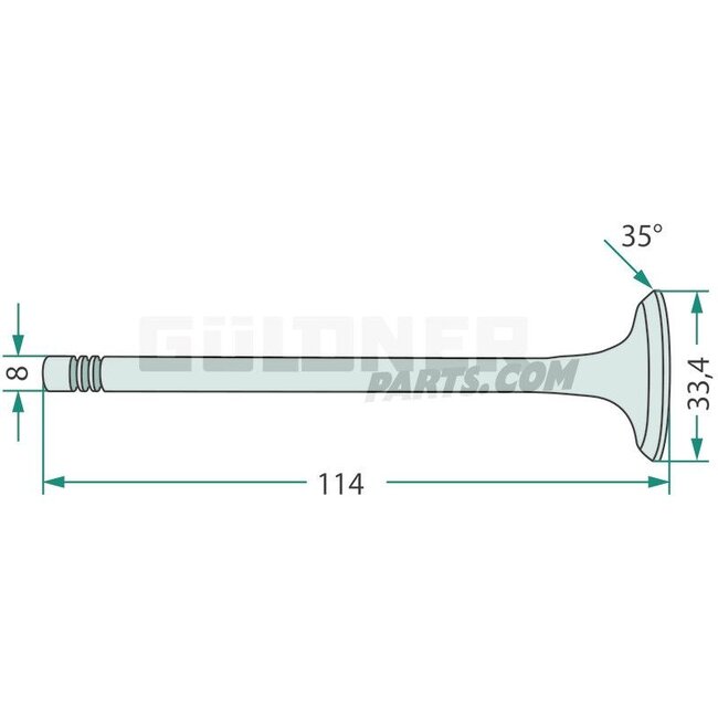GRANIT Auslassventil Motor Perkins AD3.152 Massey Ferguson | 36375298M1, 747581M1, 31431011, 31431761