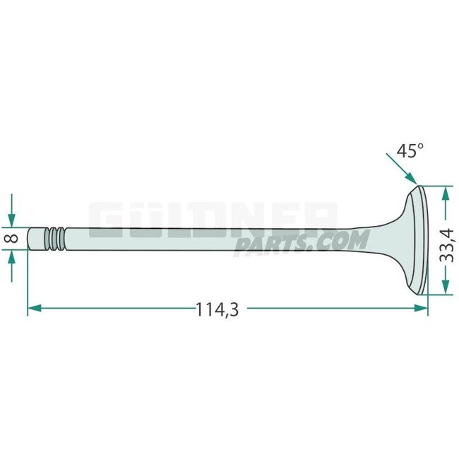 GRANIT Exhaust valve - 38015394, 737640M1, 31431591, V3364