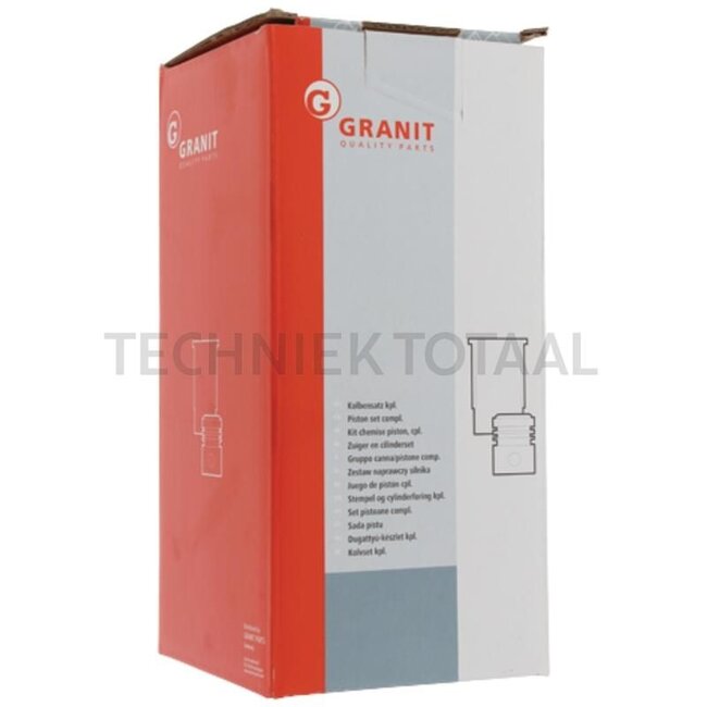 GRANIT Kolbensatz kpl. 5 Ringe, Ø 91,5 mm, Bolzen Ø 31,75 x 75,3 mm, Trockene Laufbuchse - 38015491, U5MK0033, 81512 + 4158057 + 31358345 | Abmessung: 5 Ringe, Ø 91,5 mm, Bolzen Ø 31,75 x 75,3 mm, Trockene Laufbuchse
