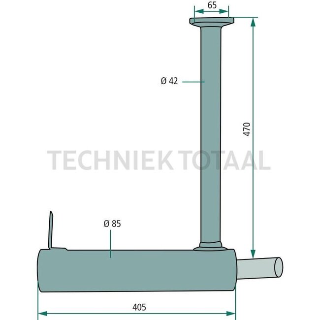 GRANIT Uitlaatdemper gatafstand 67 mm Massey Ferguson 35X, 37, 42, 133-152 | 969353M1