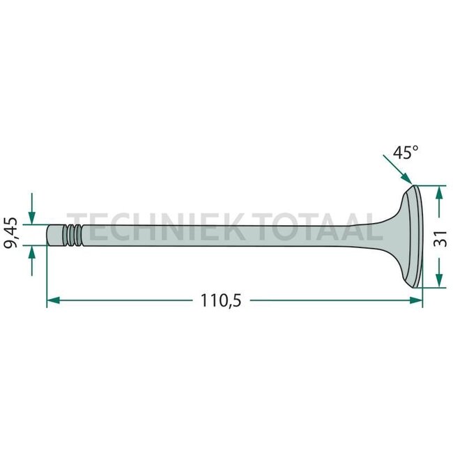 GRANIT Uitlaatklep motor Standard 23C Massey Ferguson | 1884124M1, 826169M1