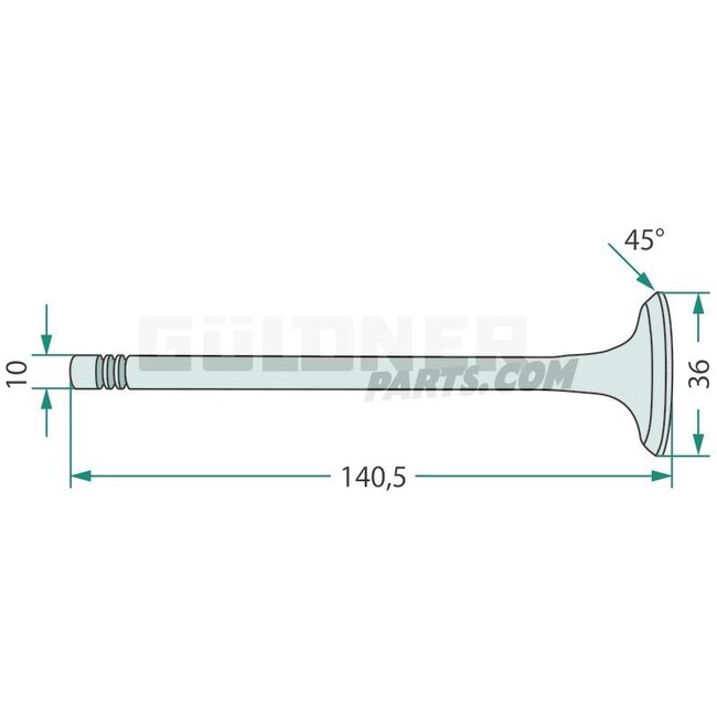 GRANIT Uitlaatklep motor OM 314, OM 352, OM 364 Mercedes-Benz | 3520531505
