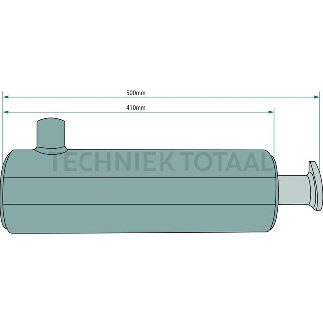 GRANIT Silencer vertical, for downwards exhaust - 38017781, 44905942, 4092, 04092, 5134942 | Version: Inner Ø top = 38 mm, Inner Ø side = 44 mm
