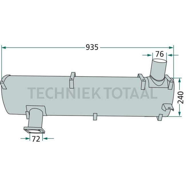 GRANIT Silencer horizontal Renault 110-14 - 155-54 | 7700013313