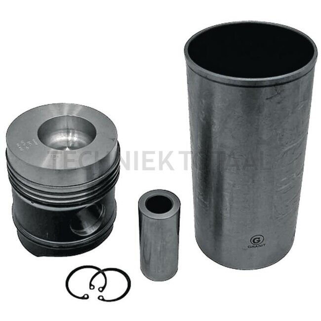 GRANIT Kolbensatz kpl. 5 Ringe, Ø 105 mm, Bolzen 38 x 90 mm, Brennraum Ø 55 mm, Brennraumtiefe 19 mm, Trockene Laufbuchse - 38021026 | Abmessung: 5 Ringe, Ø 105 mm, Bolzen 38 x 90 mm, Brennraum Ø 55 mm, Brennraumtiefe 19 mm, Trockene Laufbuchse