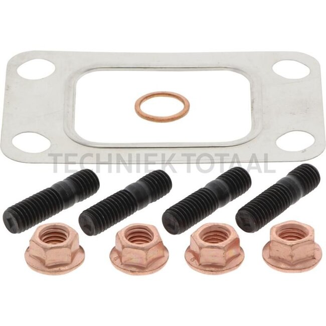 GRANIT Anbausatz - 38050334 | bestehend aus: 1x Dichtung Turbineneingang, 4x Stehbolzen, 4x Mutter verkupfert, 1x Kupferring
