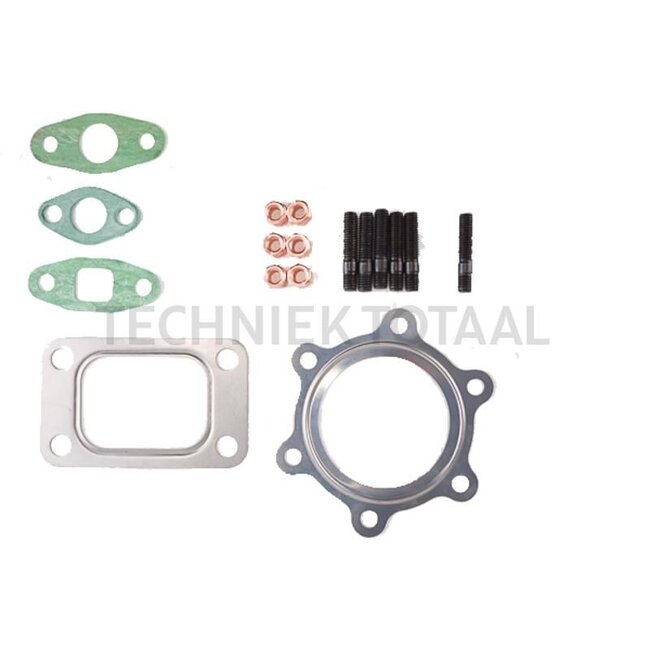 GRANIT Anbausatz - 38050335 | bestehend aus: 1x Dichtung Turbineneingang, 1x Dichtung Turbinenausgang, 1x Dichtung Ölzulauf, 1x Dichtung Ölablauf, 6x Mutter verkupfert, 4x Mutter verkupfert, 6x Stehbolzen, 4x Stehbolzen