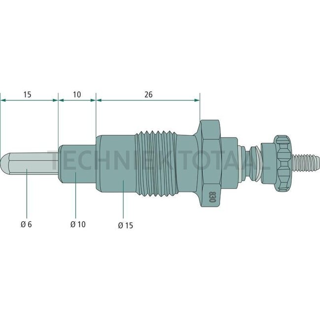 GRANIT Glow plug - 38099190, GV196, 196MJ | Version: 12.5 V, Thread M18 x 1.5, For use with tractors without glow resistor.