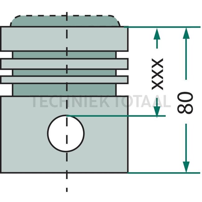 GRANIT Piston complete 3 rings, Ø 87 mm, compression height 43.45 mm, combustion chamber depth 1.5 mm, valve seat depth 1 mm - 38099639, 19077-21912, 1907721912