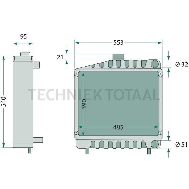 GRANIT Radiator Case IH Serie B, 554, 644, 743, 744, 745 S, 844, 844 S, 845 - 74702032, 3145498R93