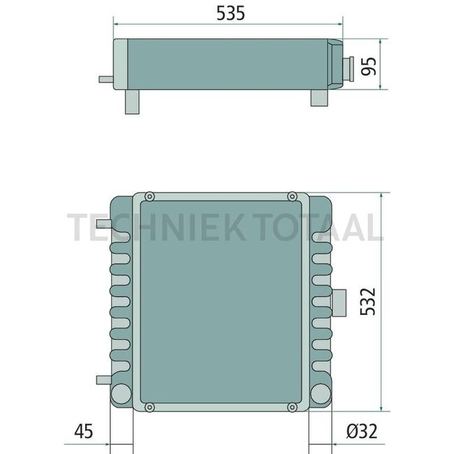 GRANIT Radiateur hoogte 535 mm, breedte 532 mm, koper Case IH 743 XL - 845 XL | 3399930R2, 3399930R1