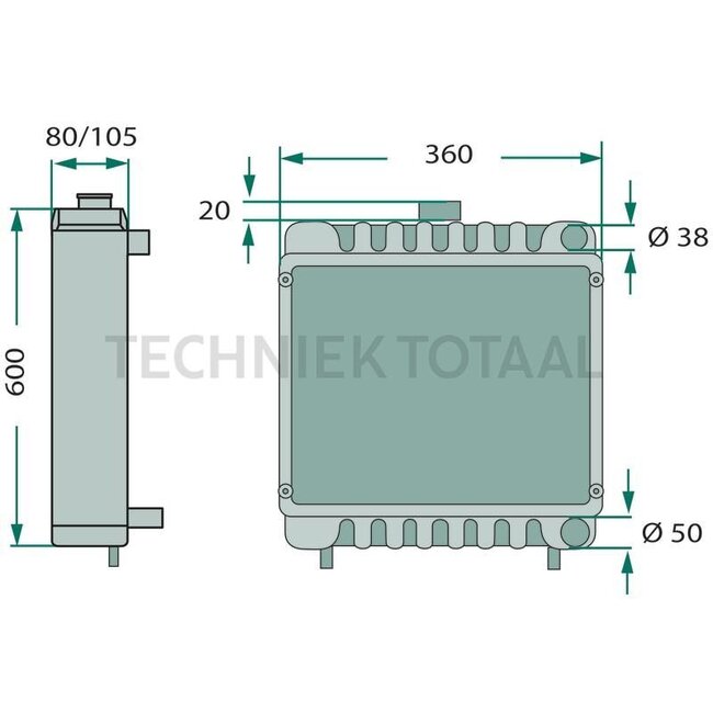 GRANIT Kühler John Deere 1560, 820-1120, 830-1630VU, 1035, 1635 | AT20849
