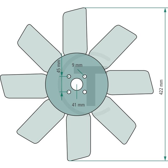 GRANIT Koelventilator - 74712224, AT26373 | Ø: 422 mm | Opmerkingen: 8 Blätter