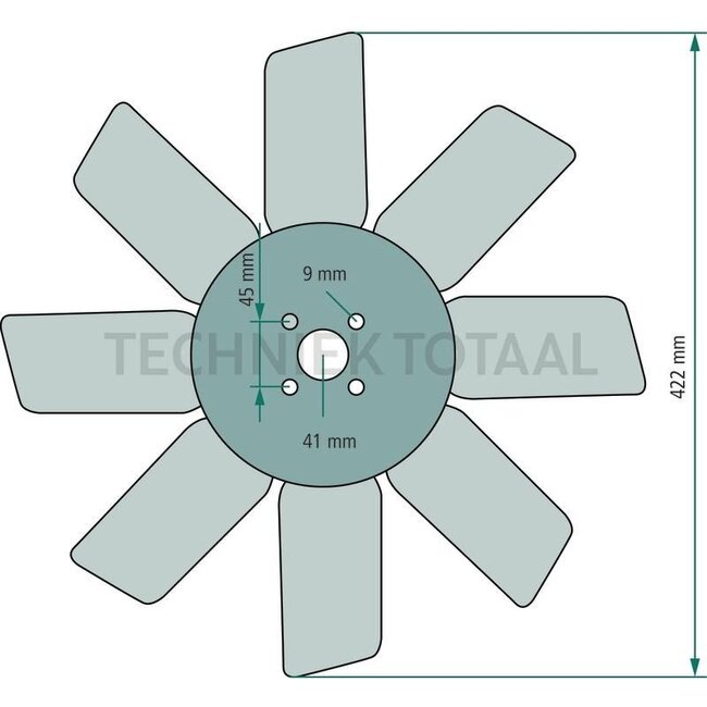 GRANIT Cooling fan Ø 422 mm, 8 fins John Deere 840-2030 | AT26373