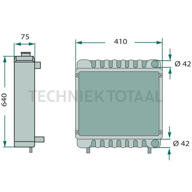 GRANIT Kühler Massey Ferguson 165 Perkins 4.203, 4.212, 4.236 - 74715111, 897358M4, 897357M92, 440053N